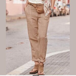 NEW! Sundance linen blend Organia lace pants